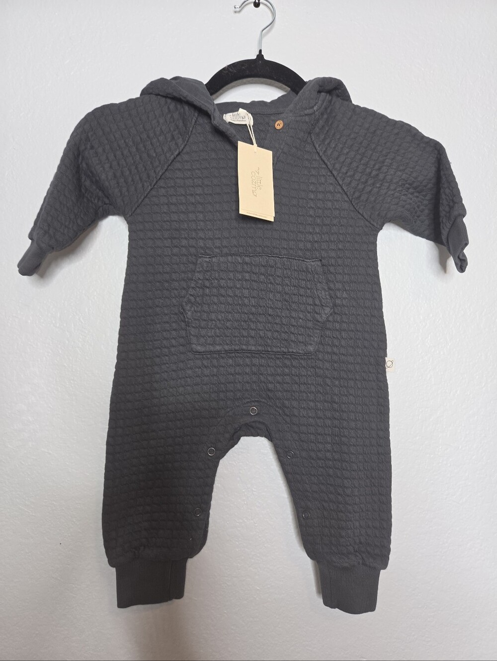 My Little Cozmo NEW Dark Grey Padded Baby Jumpsuit 9 Months
